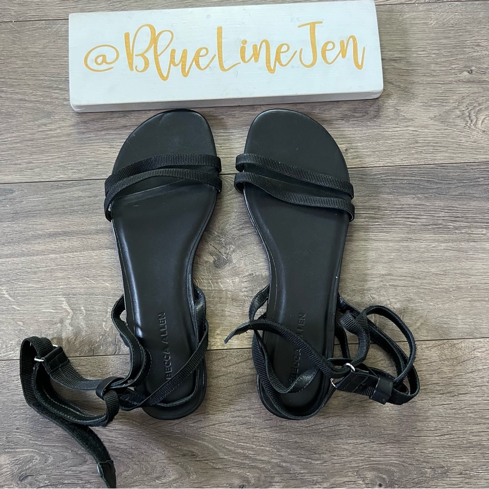 Rebecca Allen Black Two Strap Sandals NWOT